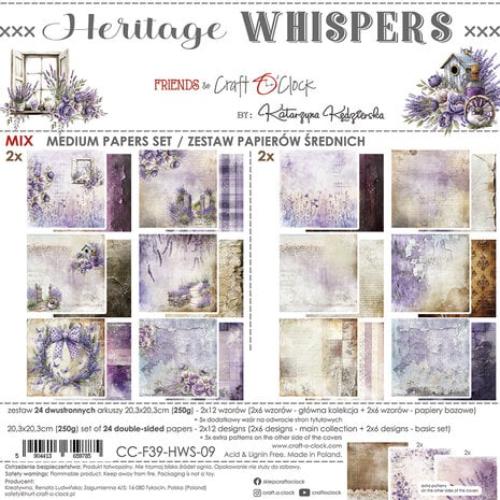 Craft O'Clock Heritage Whispers 8x8 Inch Medium Papers Set (CC-F39-HWS-09)