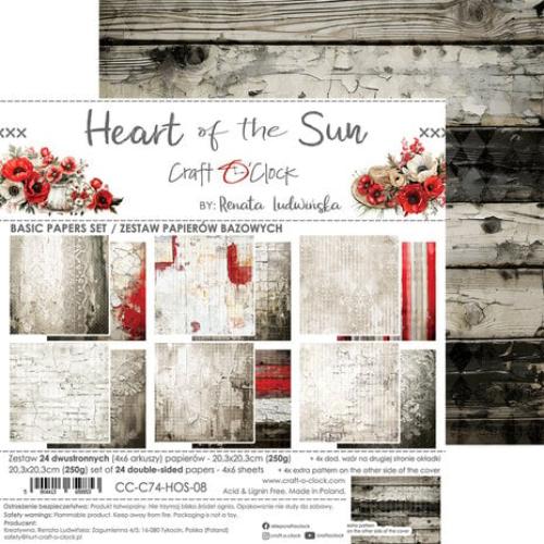 Craft O'Clock Heart of the Sun 8x8 Inch Basic Papers Set (CC-C74-HOS-08)
