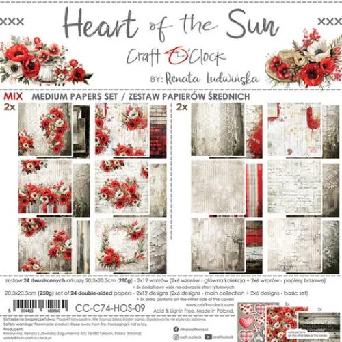 Craft O'Clock Heart of the Sun 8x8 Inch Medium Papers Set (CC-C74-HOS-09)