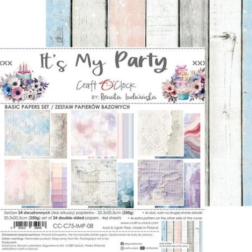 Craft O'Clock It's My Party 8x8 Inch Basic Papers Set (CC-C75-IMP-08)