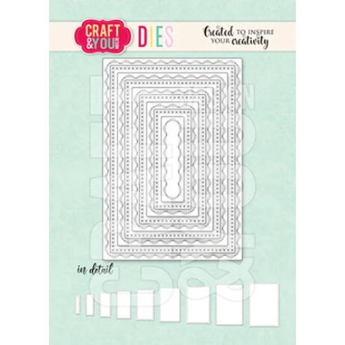 Craft & You Design Rectangles Base Decorative Stiches Dies (CW349)
