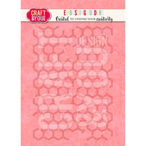 Craft & You Design Honeycomb Background A6 Embossing Folder (CFE-001)