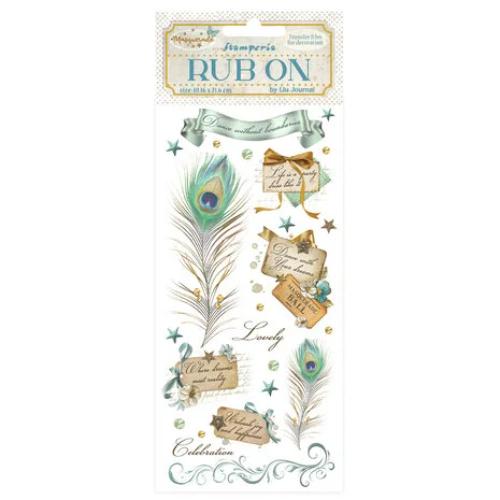 Stamperia Rub-on cm 10,16x21,6 - Masquerade feathers DFLRB140