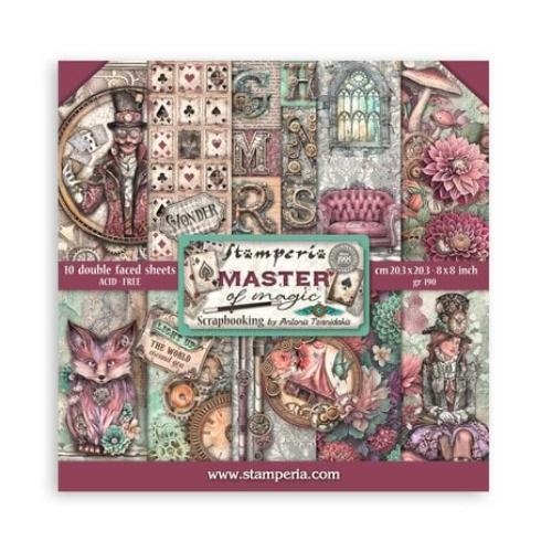 Stamperia Scrapbooking Small Pad 10 sheets cm 20,3X20,3 (8"X8") - Master of Magic SBBS122