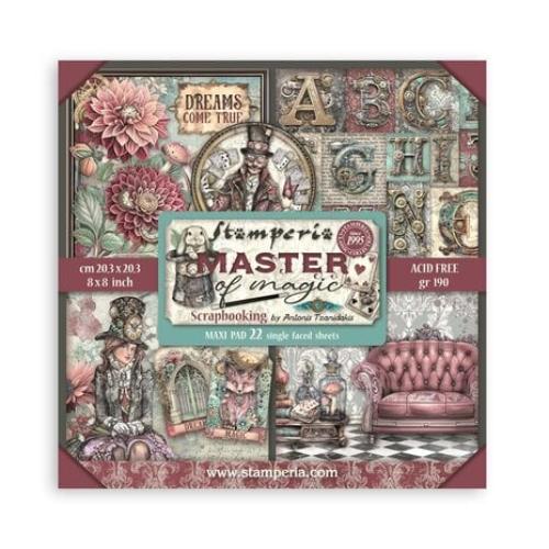 Stamperia Scrapbooking Pad 22 sheets cm 20,3X20,3 (8"X8") Single Face Master of Magic SBBSXB09