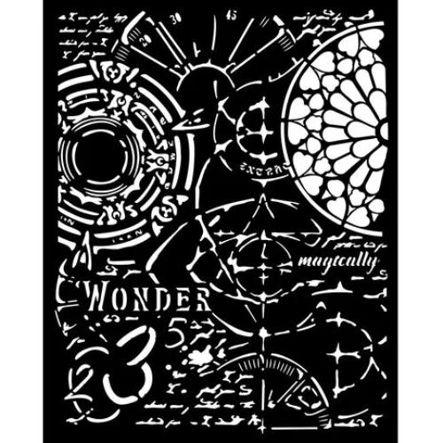 Stamperia Thick stencil cm 20X25 - Master of Magic gothic texture KSTD175