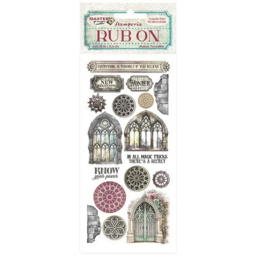 Stamperia Rub-on cm 10,16x21,6 - Master of Magic gothic windows DFLRB147