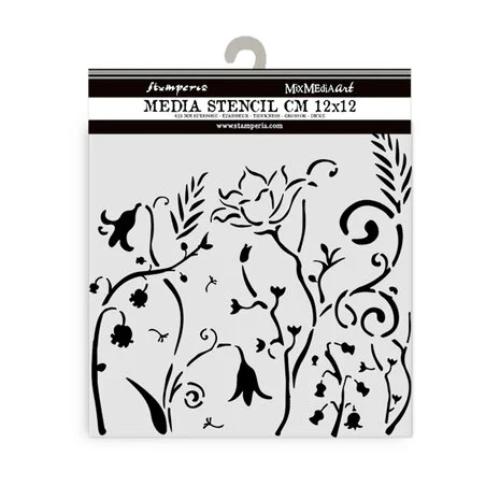 Stamperia Thick stencil cm 12X12 - Hidden Grove flowers KSTDS28