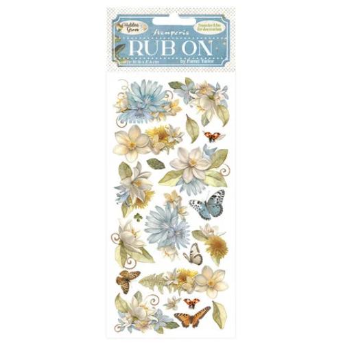 Stamperia Rub-on cm 10,16x21,6 - Hidden Grove flowers and butterfly DFLRB148