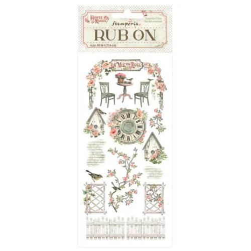 Stamperia Rub-on cm 10,16x21,6 - House of Roses elements DFLRB153