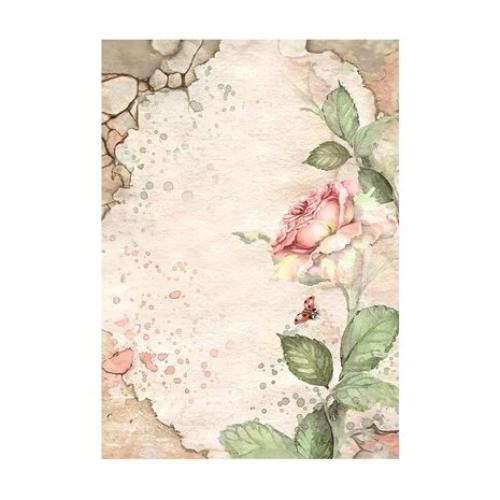 Stamperia Selection 8 Rice paper A6 backgrounds - House of Roses DFSAK6039