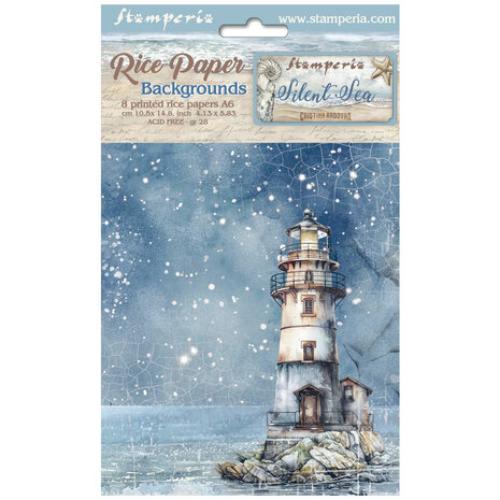 Stamperia Silent Sea A6 Rice Paper Backgrounds (8pcs) (DFSAK6040)