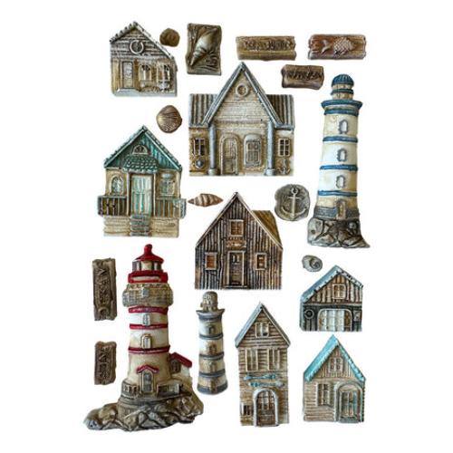 Stamperia Silent Sea A5 Silicon Mould Houses and Lighthouse (KACMA577)