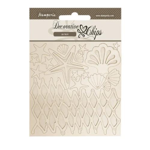 Stamperia Silent Sea Decorative Chips Sheels and Net (SCB262)