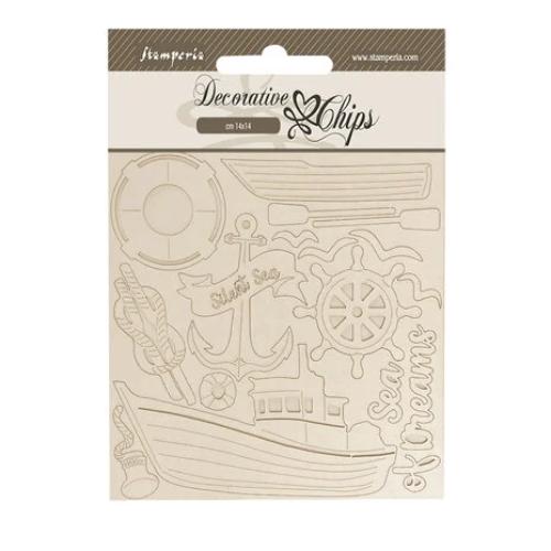 Stamperia Silent Sea Decorative Chips Boat (SCB263)