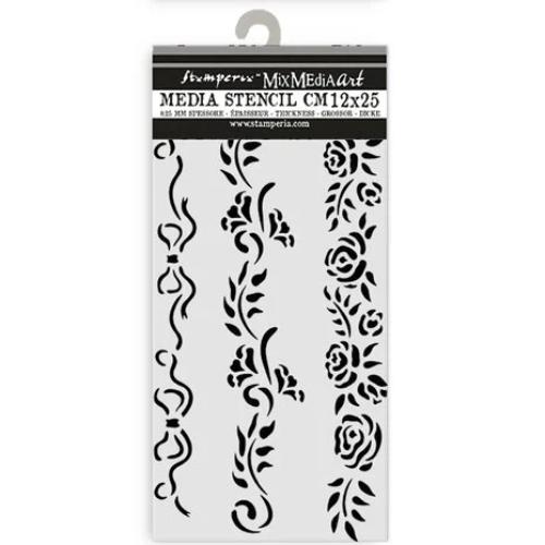 Stamperia Timeless Thick Stencil 12x25cm 3 Borders (KSTDL118)