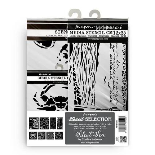 Stamperia Silent Sea Thick Stencil Assortment (8pcs) (KSTDX01)
