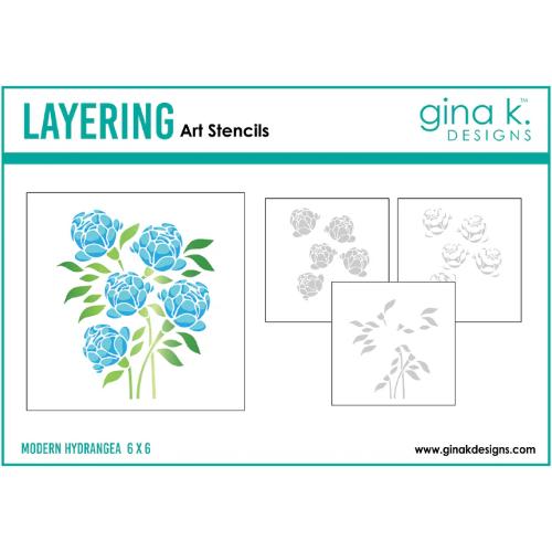 Gina K Designs STENCIL- Modern Hydrangea