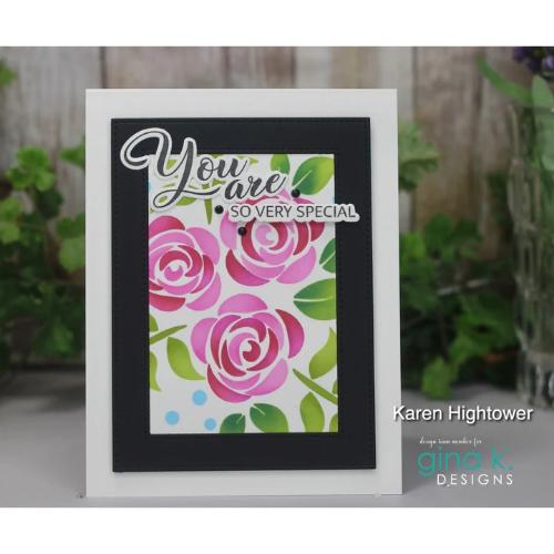 Gina K Designs STENCIL- Shimmering Roses