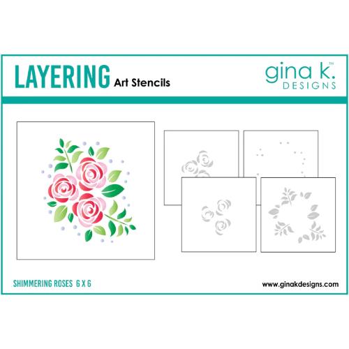 Gina K Designs STENCIL- Shimmering Roses
