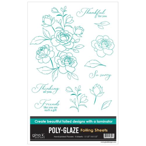 Gina K Designs POLY-GLAZE Foiling Sheets- Hand-Picked Flowers