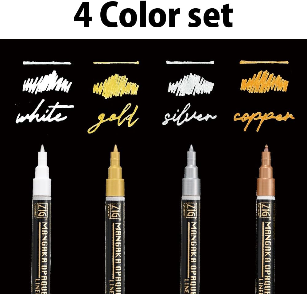 Kuretake ZIG CARTOONIST MANGAKA OPAQUE LINER CNMOL/4V 4 Colors