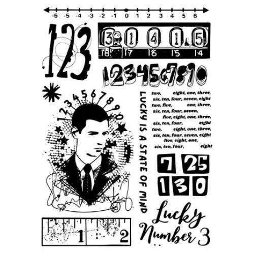 Sizzix Studio Clear Stamps w/Stencils by Cat Kerr Strength in Numbers (11+3pcs) (666852)