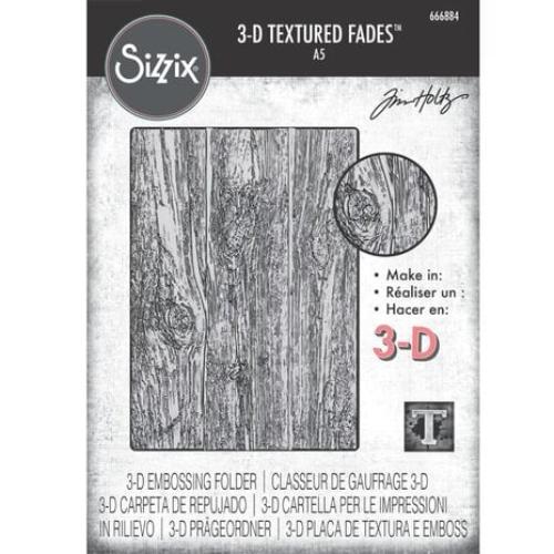 Sizzix 3D Texture Fades by Tim Holtz A5 Lumber Large (666884)