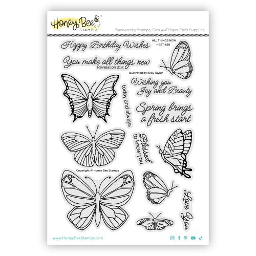 Honey Bee Stamps All Things New - 6x8 Clear Stamp Set & Die Bundle