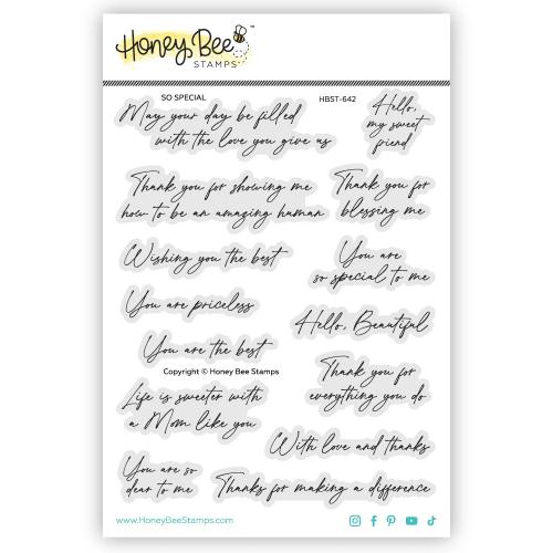 Honey Bee Stamps So Special - 5x6.5" Clear Stamp Set & Die Bundle
