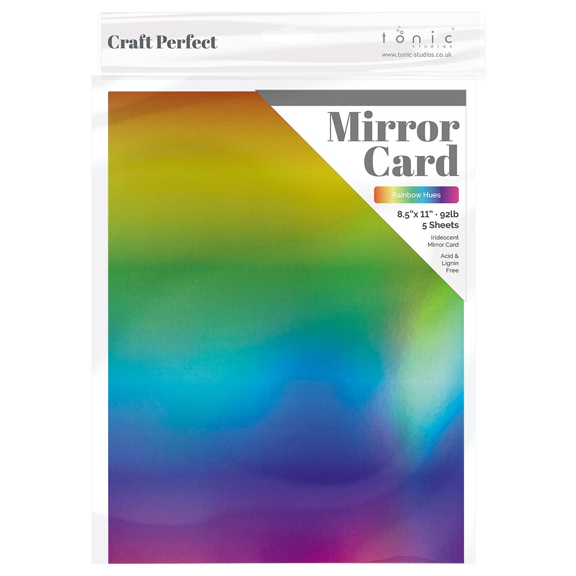 Craft Perfect Ombre Iridescent Mirror Cardstock 8.5"X11" Rainbow Hue