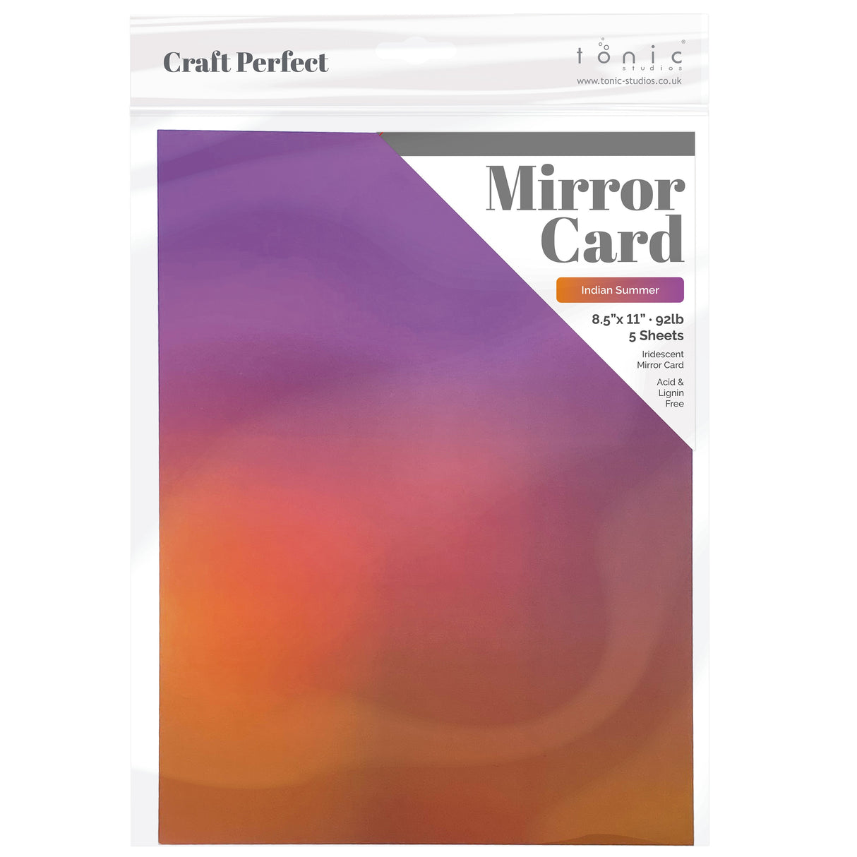 Craft Perfect Ombre Iridescent Mirror Cardstock 8.5"X11" Indian Summer