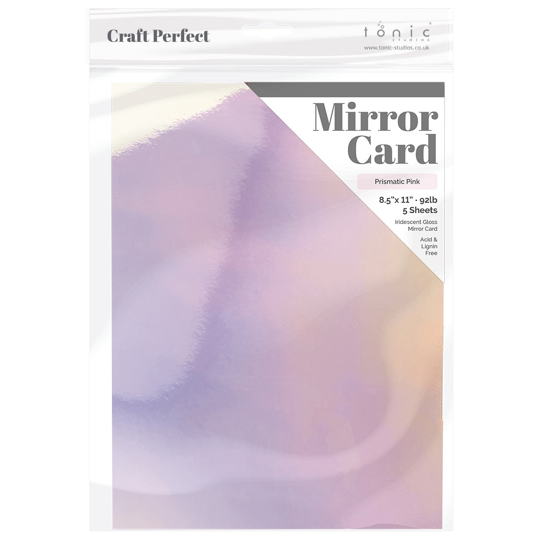 Craft Perfect Gloss Iridescent Mirror Cardstock 8.5"X11" Prismatic Pink