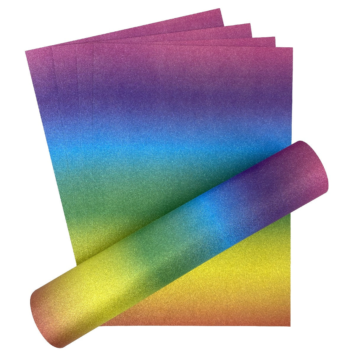 Craft Perfect Ombre Glitter Cardstock 8.5"X11" Kaleidoscope Of Color