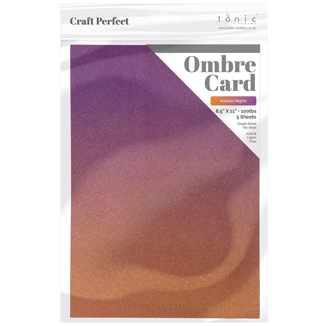 Craft Perfect Ombre Glitter Cardstock 8.5"X11" Arabian Nights