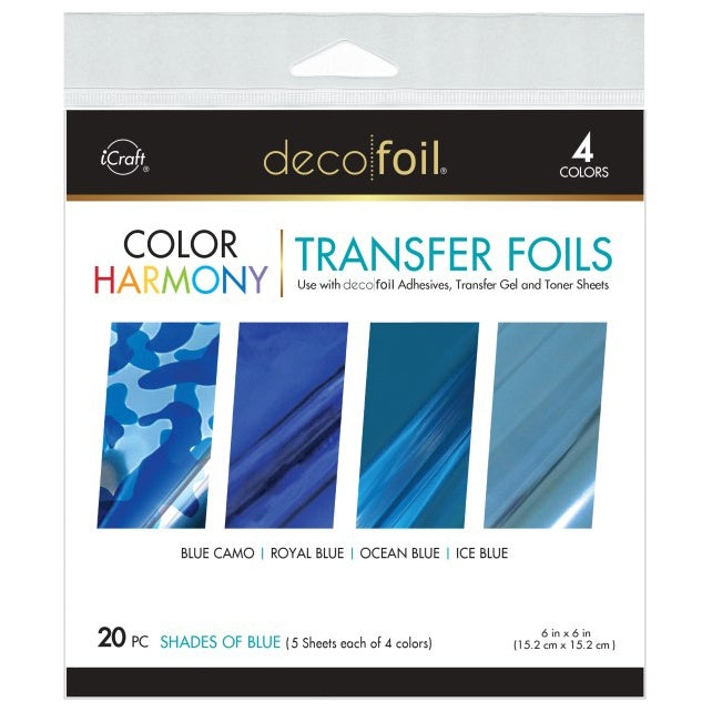 Deco Foil Harmony Foil Pack 6"X6" 20/Pkg Shades of BLUE