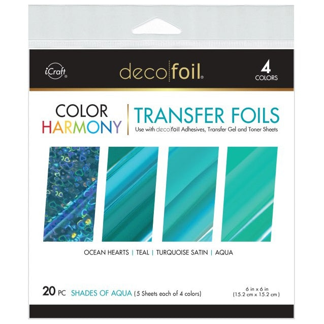 Deco Foil Harmony Foil Pack 6"X6" 20/Pkg Shades of AQUA