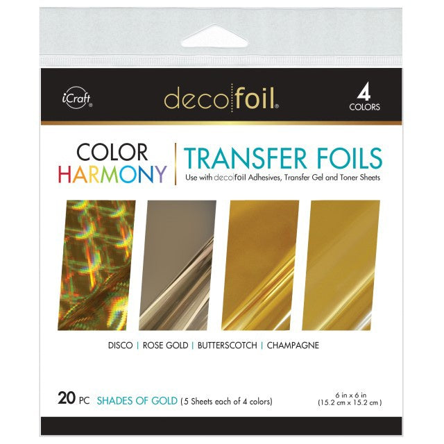 Deco Foil Harmony Foil Pack 6"X6" 20/Pkg Shades of GOLD