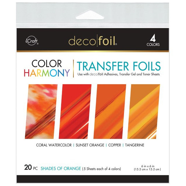 Deco Foil Harmony Foil Pack 6"X6" 20/Pkg Shades of ORANGE