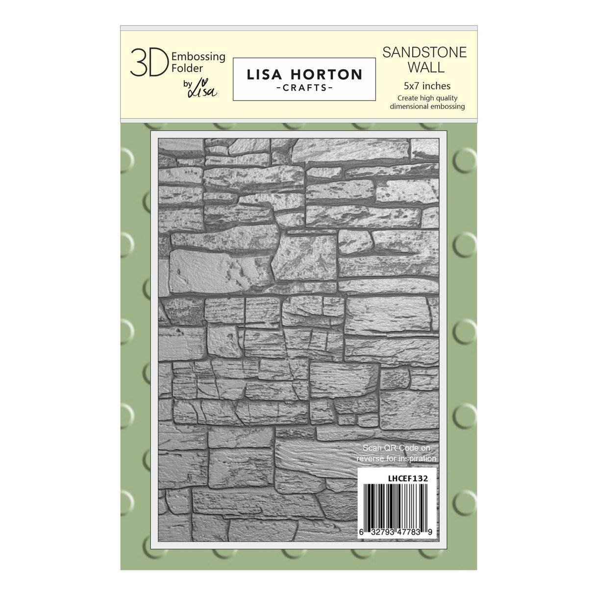 Lisa Horton Crafts Embossing Folder 5"X7" Sandstone Wall