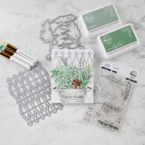 Pinkfresh Studio Herb Garden stamp/stencil/Die Bundle