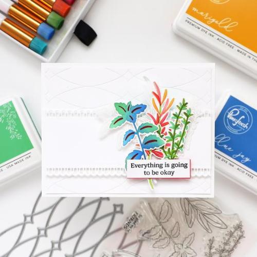 Pinkfresh Studio Herb Garden stamp/stencil/Die Bundle