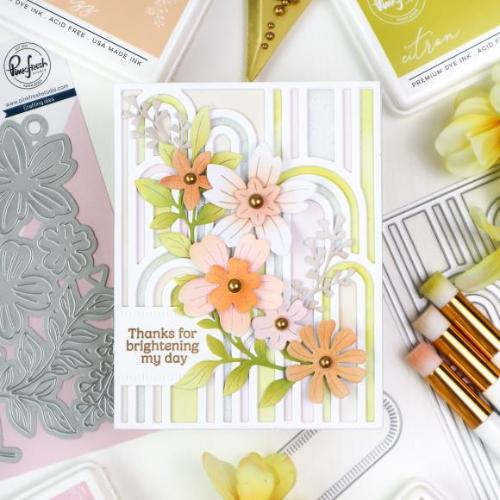 Pinkfresh Studio Fresh Florals stencil/ Die Bundle