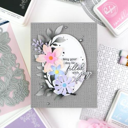 Pinkfresh Studio Fresh Florals stencil/ Die Bundle