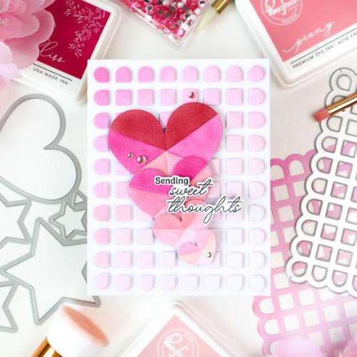 Pinkfresh Studio Radiating Hearts & Stars stencil/Die Bundle