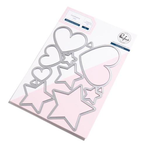 Pinkfresh Studio Radiating Hearts & Stars stencil/Die Bundle