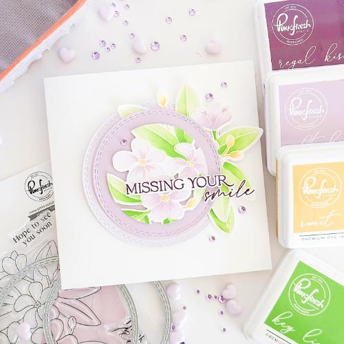 Pinkfresh Studio Plumeria stamp/stencil/die Bundle