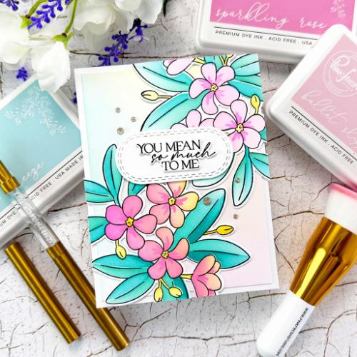 Pinkfresh Studio Plumeria stamp/stencil/die Bundle