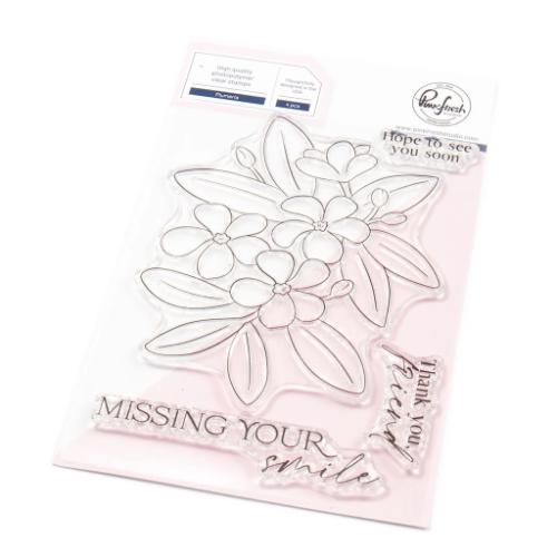 Pinkfresh Studio Plumeria stamp/stencil/die Bundle