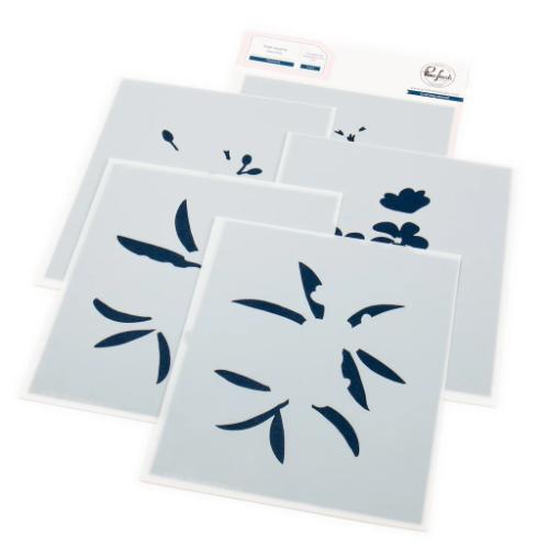 Pinkfresh Studio Plumeria stamp/stencil/die Bundle